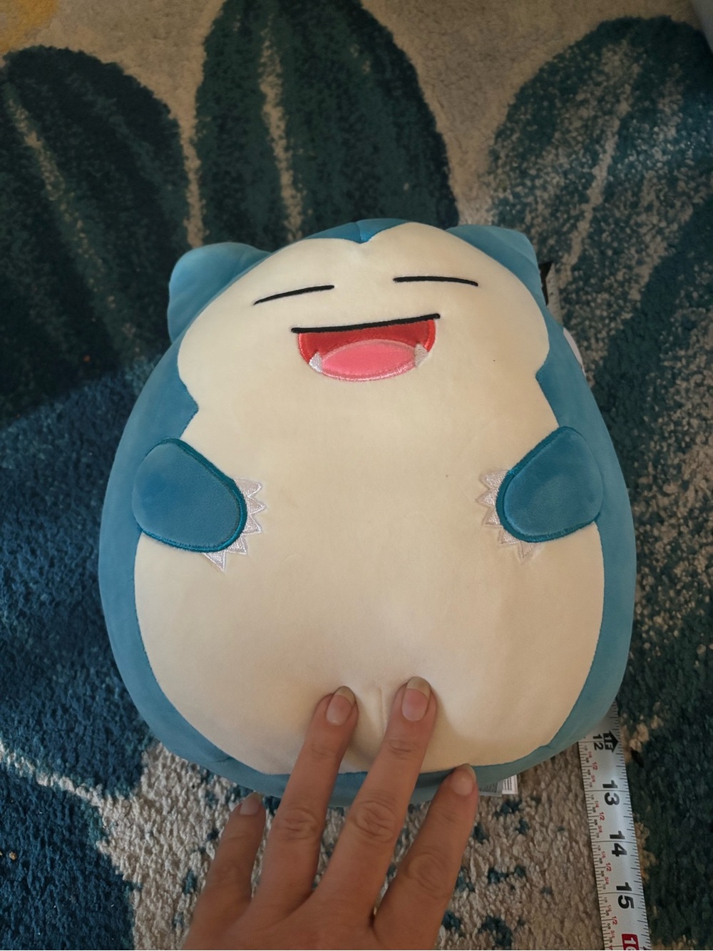 Pokemon Snorlax Plush - Blue Cream with Pink Mouth